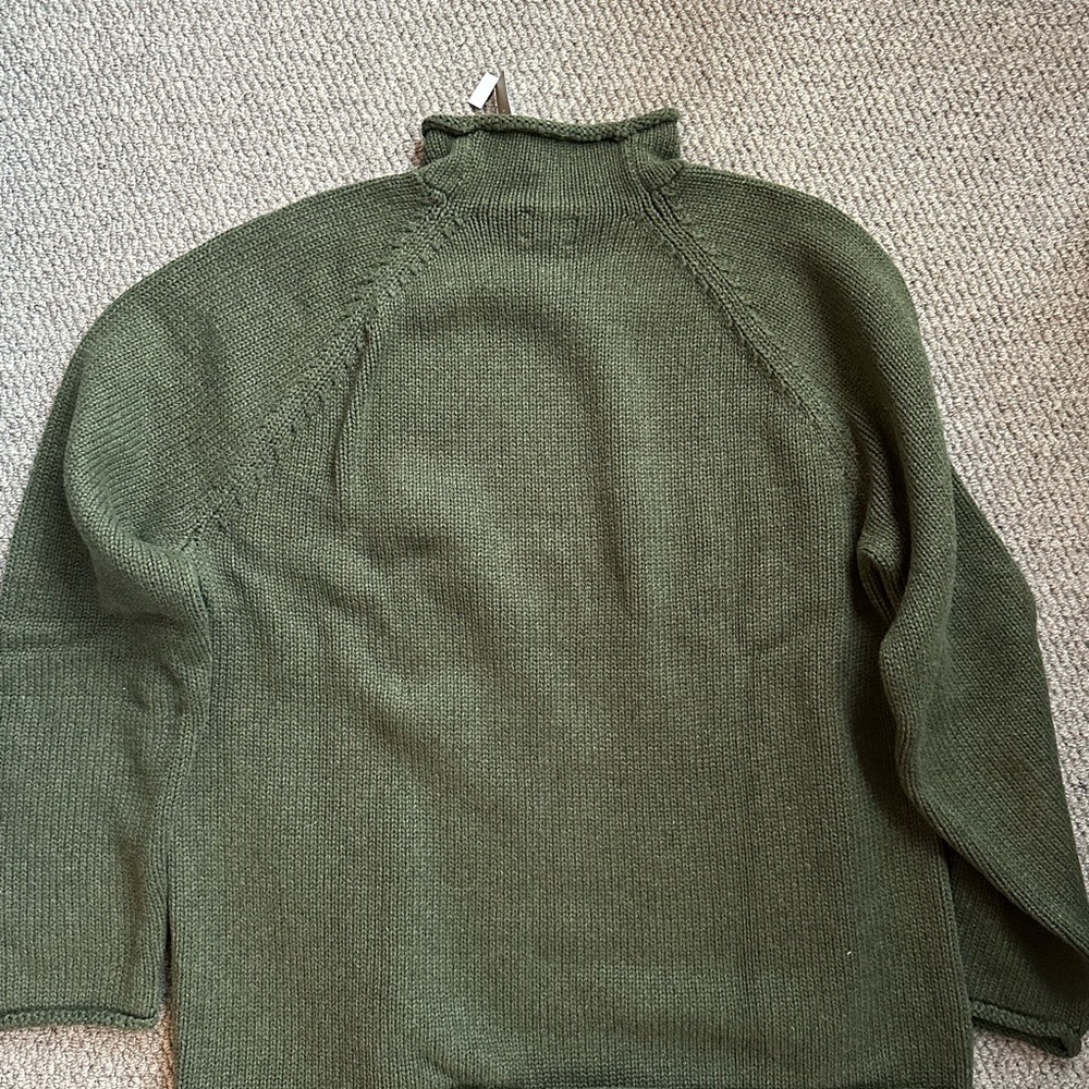 J. Crew Olive Green Ribbed Mock Neck Sweater - Picture 4 of 5